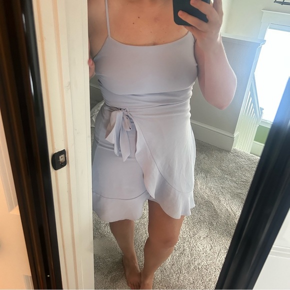 Fika the brand wrap dress with tie- size L light purple/gray - Picture 2 of 10